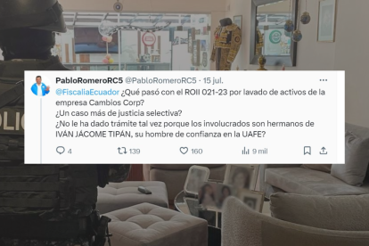 En la red social X, una cuenta a fin al correísmo publicó datos sobre una investigación que Fiscalía declaró como reservada.