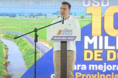 El presidente de la República, Daniel Noboa participó en la entrega de recursos para obras en la provincia Los Ríos