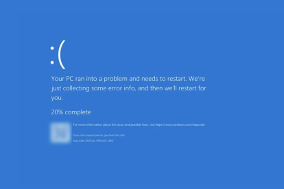 El pantallazo azul de la muerte es un mensaje de error crítico que aparece en los sistemas operativos Windows
