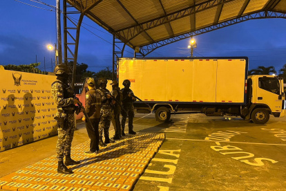 La droga estaba escondida en bultos en un Camión