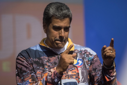 El presidente de Venezuela y candidato a la reelección, Nicolás Maduro, durante un acto de campaña el jueves pasado en Caracas.