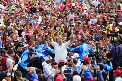 Nicolás Maduro en un acto de campaña en Venezuela.