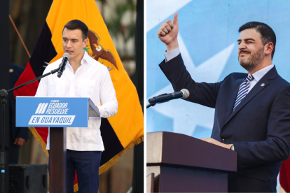 Autoridades. Noboa y Álvarez durante sus sesiones por Guayaquil.