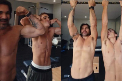 Juanes y su hijo Dante.