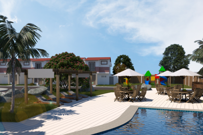 El proyecto incluye también espacios de amenidades como un club social, una piscina, parques infantiles y canchas deportivas.