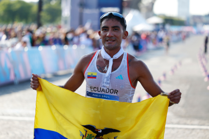 El ecuatoriano Daniel Pintado, oro en marcha este jueves en París.
