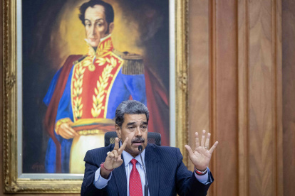 El presidente de Venezuela, Nicolás Maduro, durante una rueda de prensa el miércoles 31 de julio en el Palacio de Miraflores en Caracas.