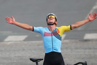 Remco Evenepoel, medalla de oro en Paris 2024.