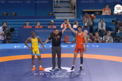 El luchador ecuatoriano Andrés Montaño cayó en los octavos de final en París 2024