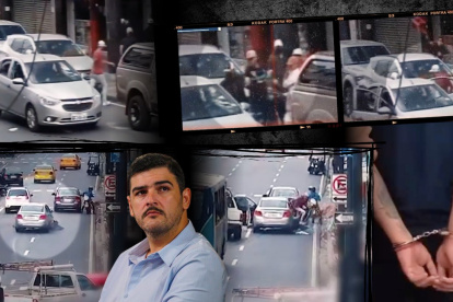 El secuestro fue captado por cámaras de seguridad. Aquiles Álvarez reacciona