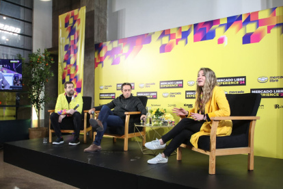 Alan Mayer y Marco Galperín, de Mercado Libre, durante conferencia de prensa del Meli Experience.