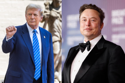 Combo de fotografías de archivo del expresidente y actual candidato republicano a las elecciones presidenciales de Estados Unidos, Donald Trump (i), y el magnate y propietario de la red social X, Elon Musk.
