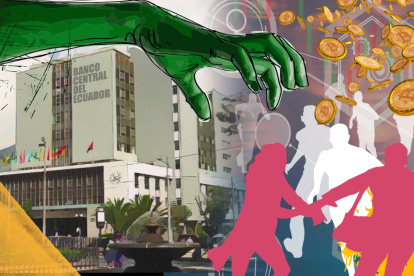 Ilustración para graficar este artículo sobre la advertencia del Banco Central del Ecuador y las criptomonedas