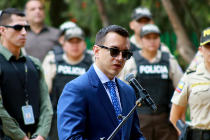 Daniel Noboa hoy desde Ambato.