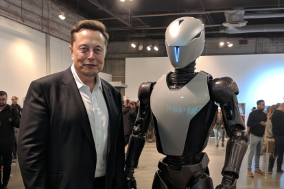 Imagen referencial de Elon Musk y Grok, inteligencia artificial de X.
