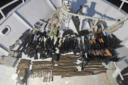 El cargamento comprendía 34 armas de diferentes tipo y municiones.