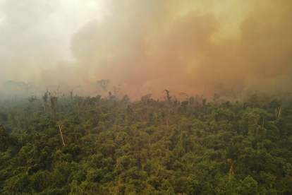 Archivo. Un incendio en el área municipal El Copaibo, en Santa Cruz