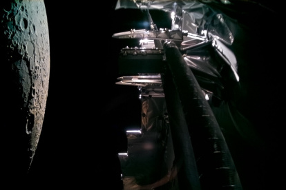 Espacio. Imagen del momento de la aproximación más cercana de Juice a la Luna.