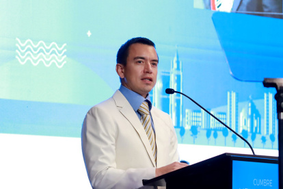 Imagen referencial del presidente Daniel Noboa, en una actividad oficial.