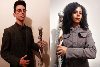 Bryan Nicolás Chiriboga Luna (Federico Nietzsche) y Paola Nickole Arce Quintana (Elisabeth Förster) forman parte del elenco de "Nietzsche postmorten y los ocasos".