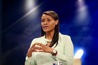 La fiscal general del Estado, Diana Salazar, durante una entrevista este viernes 23 de agosto del 2024.