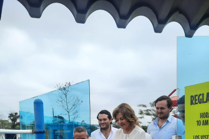Isabel Noboa, presidenta de Nobis, durante la inauguración del complejo Pachacay.