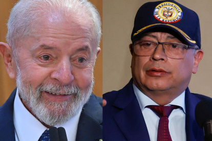 El presidente de Brasil, Luiz Inácio Lula da Silva, y su par colombiano, Gustavo Petro.