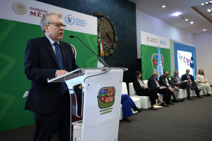 El coordinador residente del Sistema de Naciones Unidas en México, Peter Grohmann, participa en el X Foro Regional de Alimentación Escolar para América Latina y el Caribe.