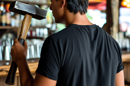 Imagen generada con inteligencia artificial sobre hombre que agredió con un combo a su expareja.