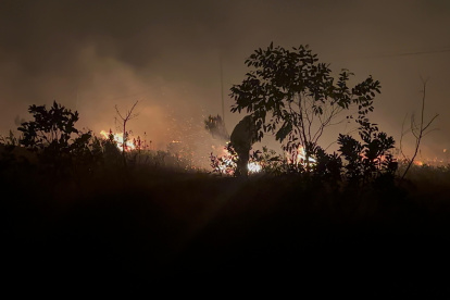El incendio forestal en Quilanga, Loja, ha afectado varias hectáreas de vegetación y amenaza la vida de quienes habitan alrededor.