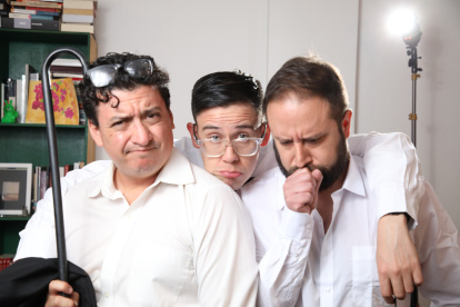 Ave Jaramillo, Pancho Miñaca e Iván Ulrich son los anfitriones de la obra Impresentables, que se presenta este viernes 30 de abril en el Teatro Sucre, en Quito.