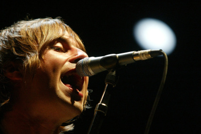 Liam Gallagher, vocalista del grupo de rock británico "Oasis".
