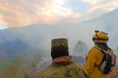 Incendio forestal en Loja, en la zona de Quilanga.