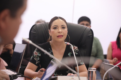 La presidenta de la Comisión de Fiscalización, la correísta Pamela Aguirre.