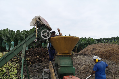 Campo. Persona trabaja con máquinas en la agricultura para subir la productividad.