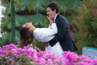 Connie Jiménez con su novio.