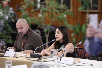 La presidenta de la mesa de Fiscalización, la correísta Pamela Aguirre.