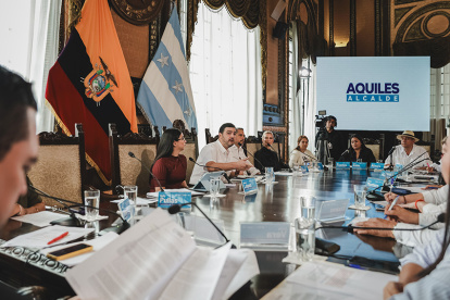 Una reciente sesión del Concejo Cantonal, liderado por Aquiles Álvarez.