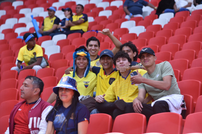 Los hinchas esperan el triunfo de Ecuador ante Perú.