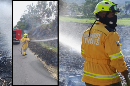 El Cuerpo de Bomberos de Esmeraldas intervino utilizando motobombas y tanqueros.