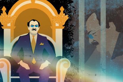 Ilustración de Carlos Pólit en dos escenarios.