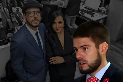 Andersson Boscán, Mónica Velásquez y su exabogado Felipe Rodríguez.