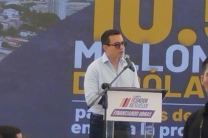 El presidente Daniel Noboa señaló en Santa Elena que se mantiene firme en el combate a la corrupción y mafias