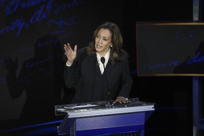 Filadelfia. La candidata Kamala Harris, durante el debate.