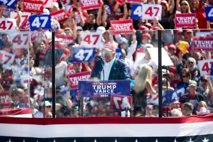 El candidato republicano Donald Trump participó de un mitin político en Wilmington, estado de Carolina del Norte, este sábado 21 de septiembre.