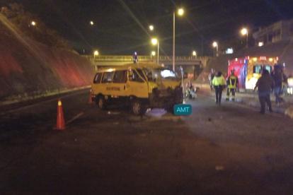 Seis heridos dejó el choque de una furgoneta escolar en la Ruta Viva, la madrugada de este 23 de septiembre de 2024.