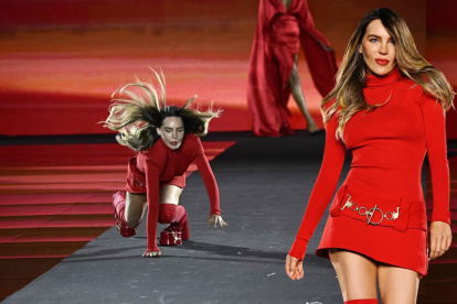 Belinda a su paso por la pasarela del desfile  L"Oréal.