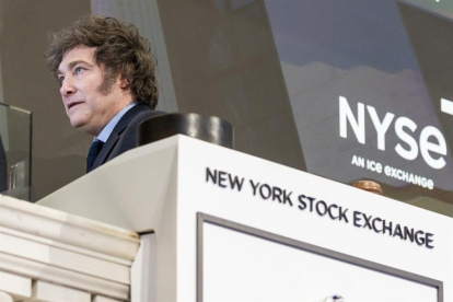 El presidente de Argentina, Javier Milei, durante su visita a Nueva York.