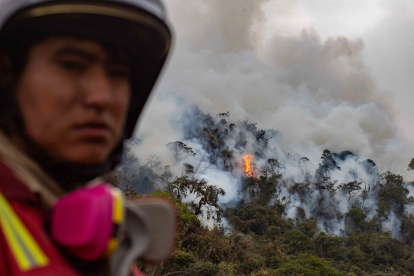 Uno de los incendios forestales en el departamento de Amazonas (Perú).