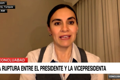 La vicepresidenta de Ecuador, Verónica Abad, durante una entrevista en CNN la noche de este miércoles 25 de septiembre.